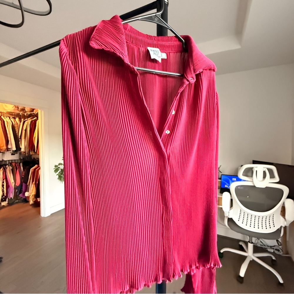 Maroon Long Sleeve Button down shirt